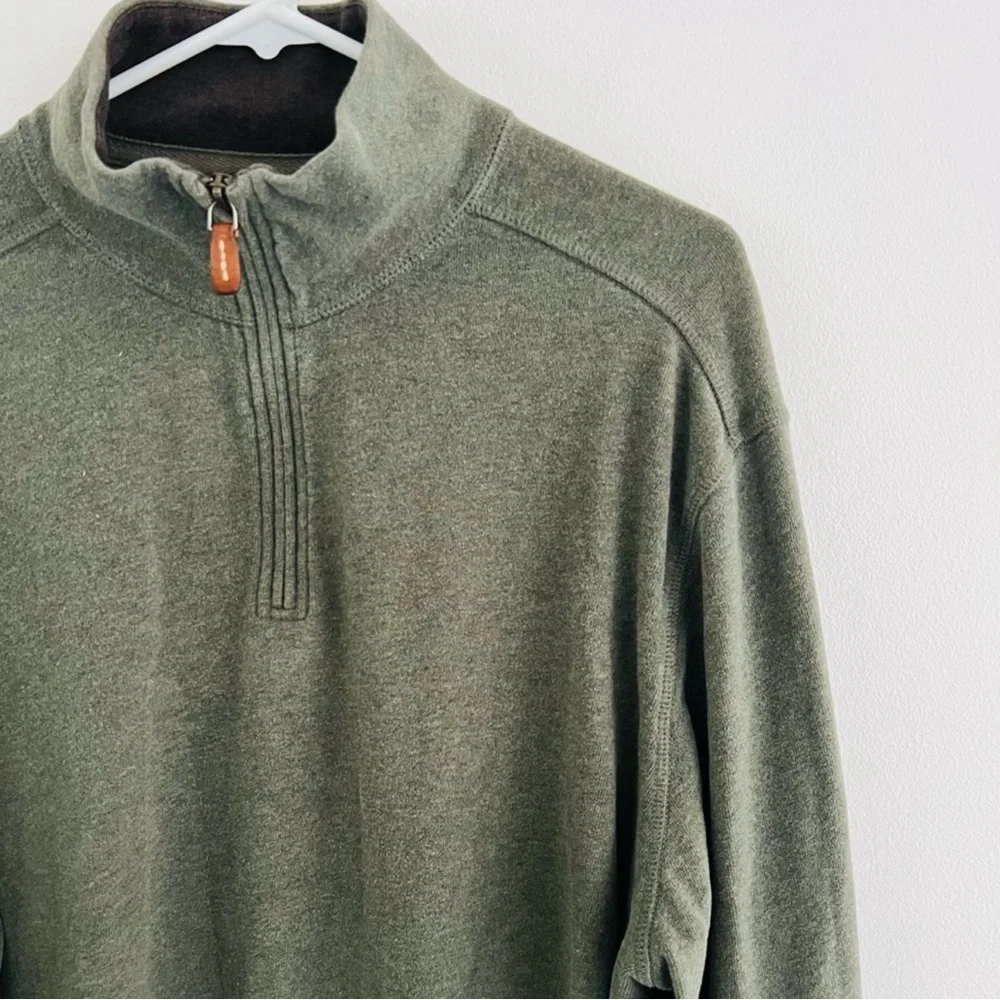 J. Crew Green Half Zip Cotton Sweater XL